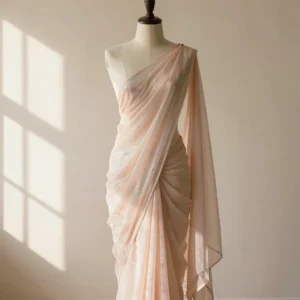 Printed Pastel Organza Saree